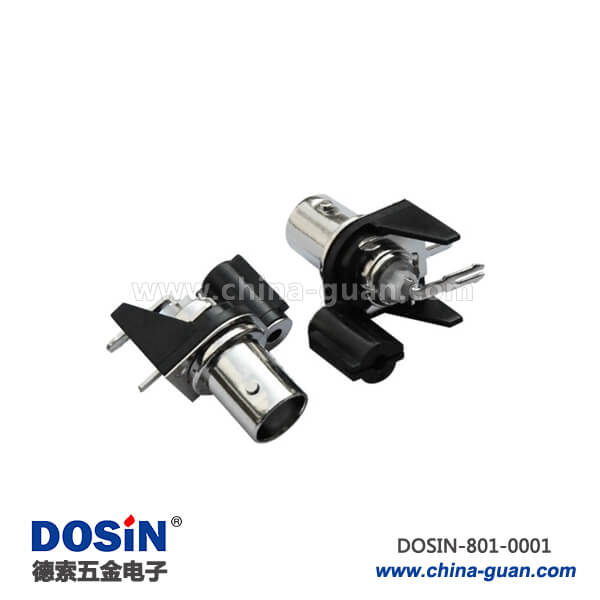 801-0001 pcb板連接器黑色塑料外殼彎式母頭同軸射頻BNC50歐姆