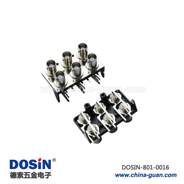 801-0016 bnc 連接器PCB板端黑色塑膠外殼彎式母頭射頻6同軸