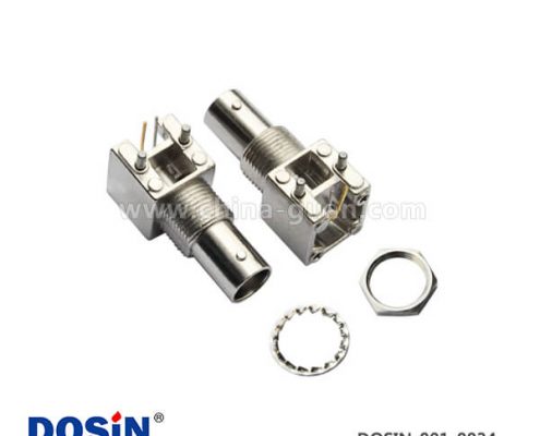 高頻同軸連接器RF射頻BNC彎式鋅合金母頭接PCB板