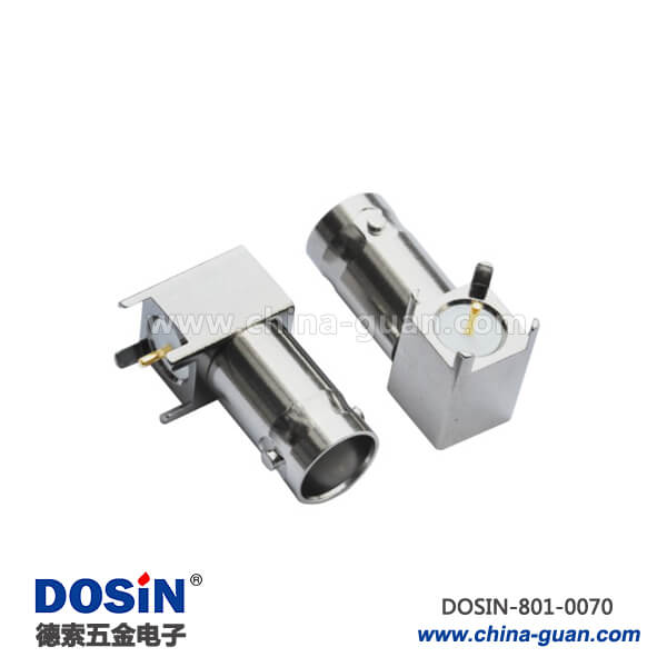 801-0070 bnc 連接器 型號 方頭 5引腳射頻同軸彎式母頭PCB板端