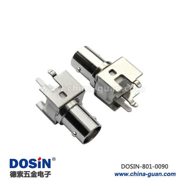 801-0090 bnc頭子180度50歐姆母頭射頻同軸連接器PCB板