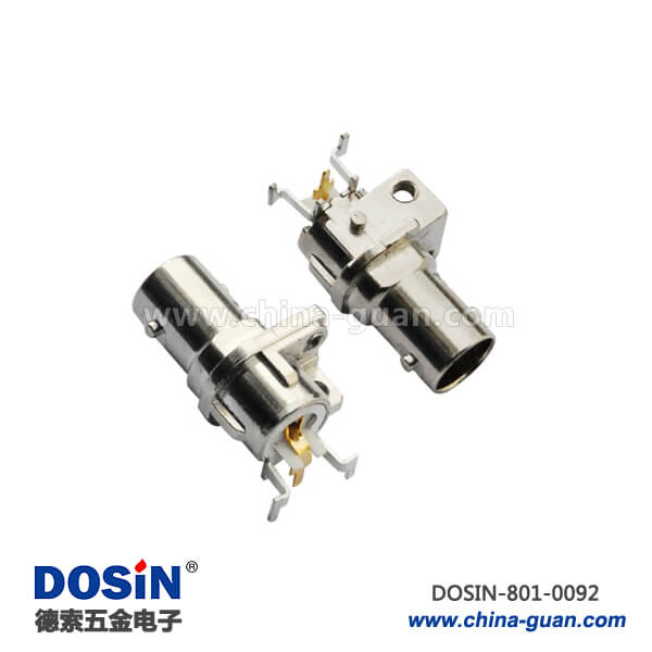 801-0092 bnc 座彎式50歐母頭射頻同軸連接器PCB板端