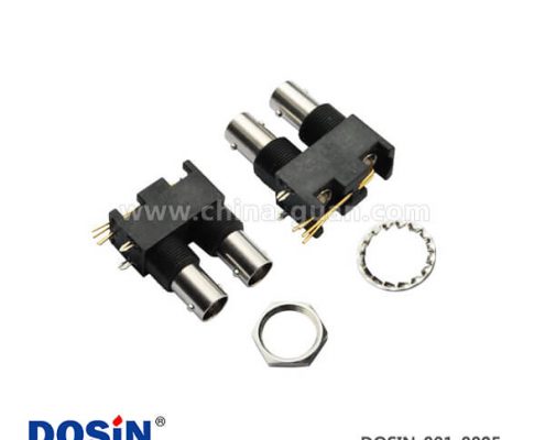 bnc音頻接口黑色塑膠外殼絕緣50歐母頭射頻同軸連接器PCB板端