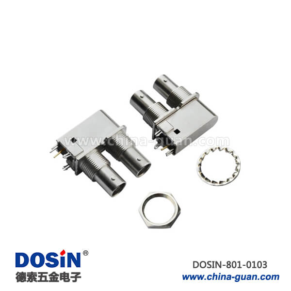 801-0103 bnc接頭阻抗50歐姆引腳母頭射頻同軸連接器PCB板端