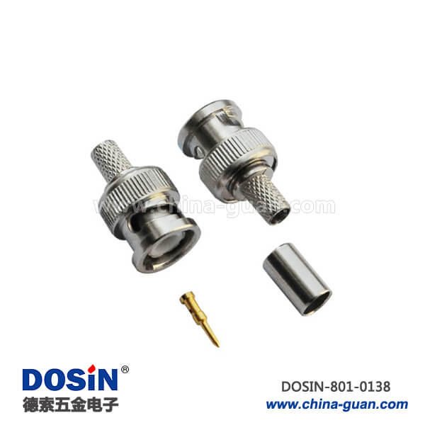 801-0138 同軸電纜 bnc連接器射頻直式壓接母頭50歐