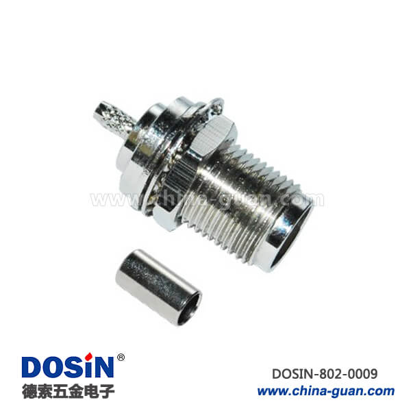 rf射頻同軸連接器直式壓接穿墻式母頭tnc接頭 rf射頻同軸連接器直式壓接穿墻式母頭tnc接頭