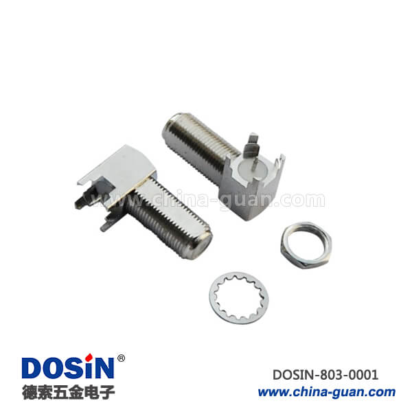 803-0001 連接器 pcb RF射頻同軸F頭彎式母頭穿墻板端