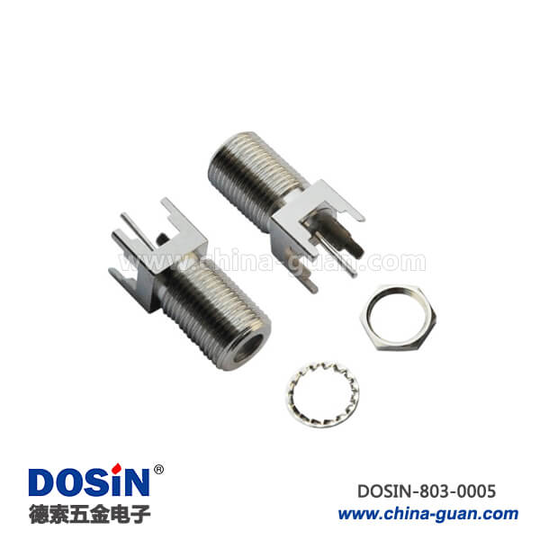 803-0005 射頻pcb連接器RF同軸直式穿墻母頭F頭