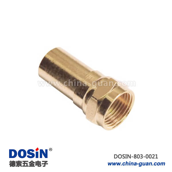 803-0021 有限電視公制f頭鍍金直式公頭 RF射頻同軸連接器