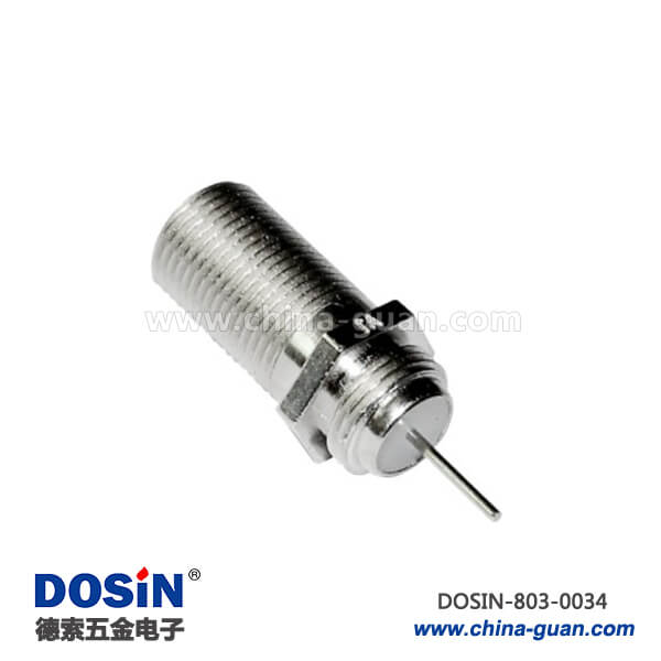 803-0034 有線電視頭母頭F頭RF射頻同軸直式穿墻連接器