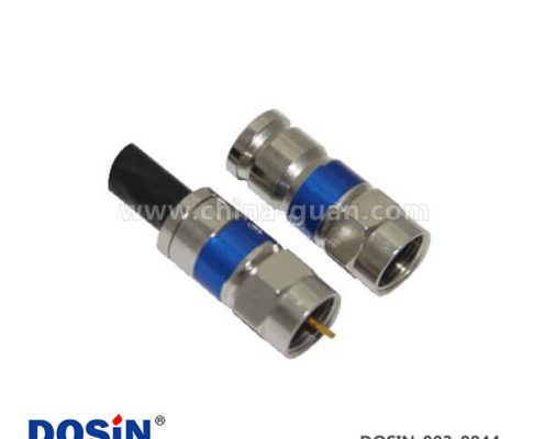 rf射頻連接器F頭同軸壓接直式公頭接線