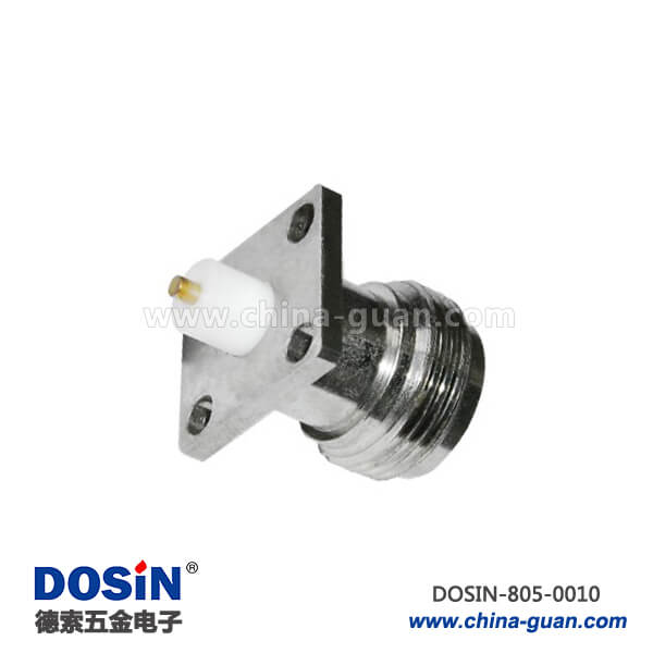 n型射頻連接器直式母頭4孔方形法蘭盤面板安裝 n型射頻連接器直式母頭4孔方形法蘭盤面板安裝