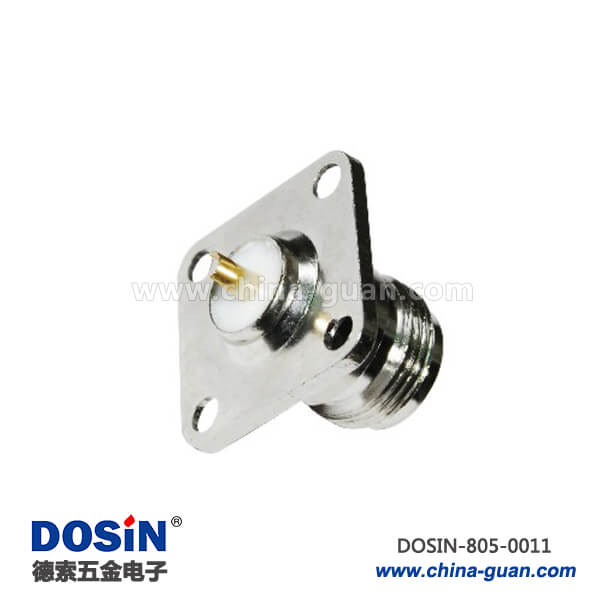 射頻同軸連接器n 4孔方形法蘭盤直式母頭面板安裝 射頻同軸連接器n 4孔方形法蘭盤直式母頭面板安裝