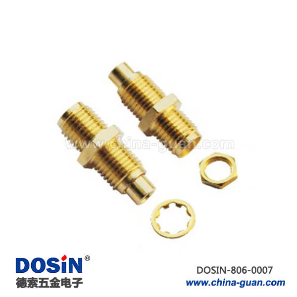 sma同軸連接器接頭直式穿墻鍍金母頭線纜 sma同軸連接器接頭直式穿墻鍍金母頭線纜