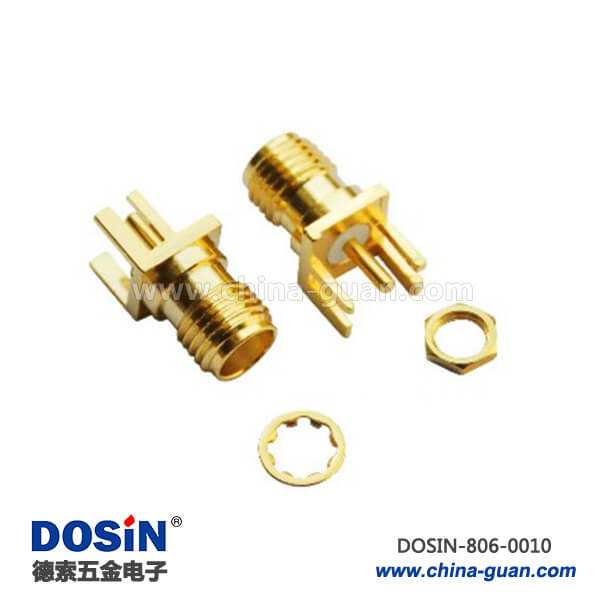 sma同軸連接器接頭直式母頭鍍金穿墻式邊緣卡板 sma同軸連接器接頭直式母頭鍍金穿墻式邊緣卡板
