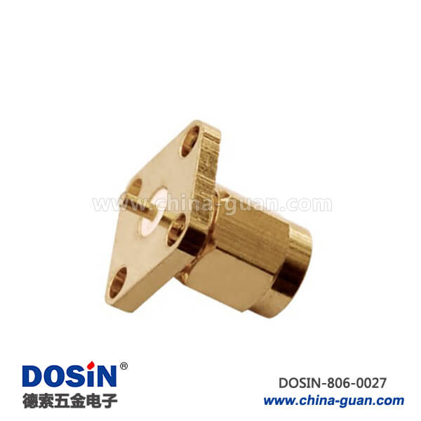 板端連接器母頭直式法蘭盤4孔焊接面板安裝sma板端 板端連接器母頭直式法蘭盤4孔焊接面板安裝sma板端