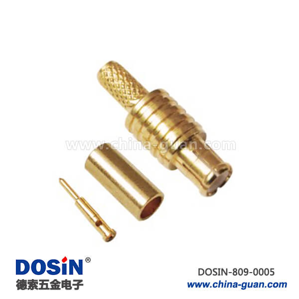 mcx射頻同軸連接器直式壓接式鍍金母頭 mcx射頻同軸連接器直式壓接式鍍金母頭