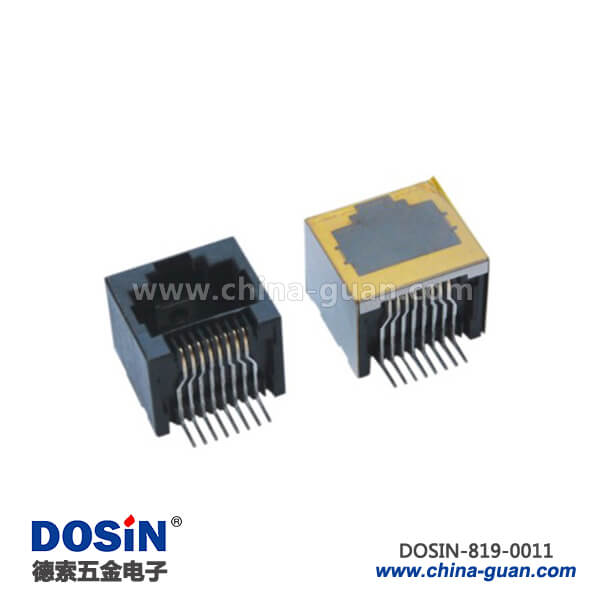 819-0011 貼片式RJ45連接器SMT 8P8C SMD超低高度網絡插座接口