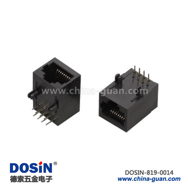 819-0014 塑料母頭彎式RJ45連接器8P8C