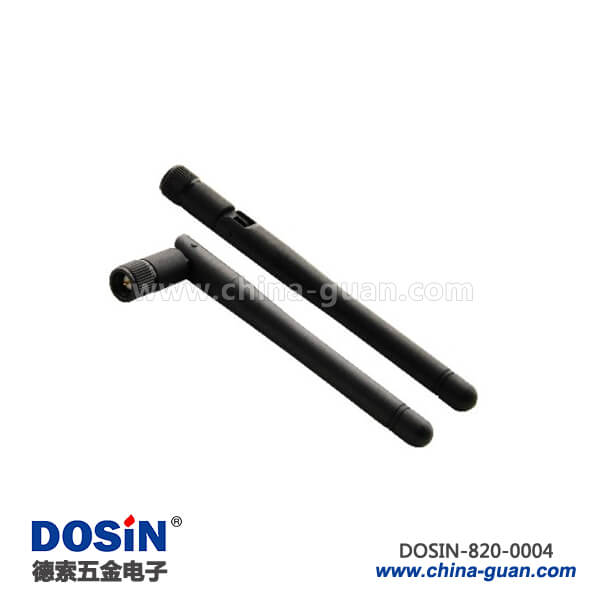 820-0004 WIFI WLAN 黑色外置2Dbi 2.4G增益天線帶SMA插頭可折疊