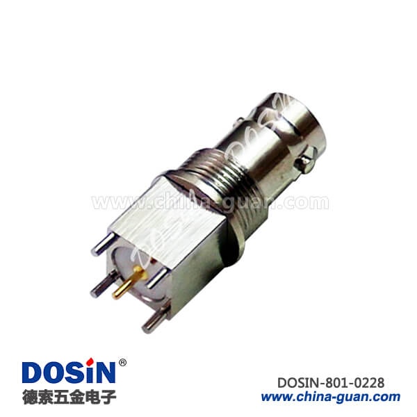 801-0228 bnc母頭直式插板PCB同軸連接器