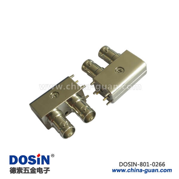 801-0266 bnc母頭連接器彎頭雙口PCB板端