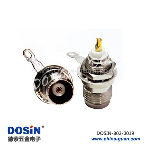 tnc母頭同軸射頻連接器直式穿墻焊接線