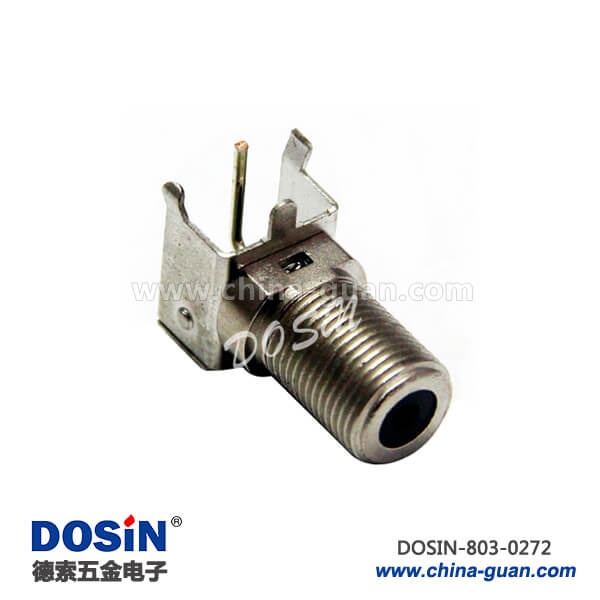 803-0272 英制f母頭彎插PCB板端射頻同軸連接器