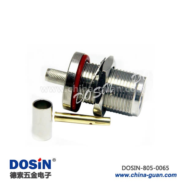 805-0065 n型母頭連接器直式穿墻面板安裝壓接接線