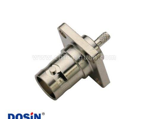 BNC方形4孔法蘭鋅合金射頻同軸線纜連接器