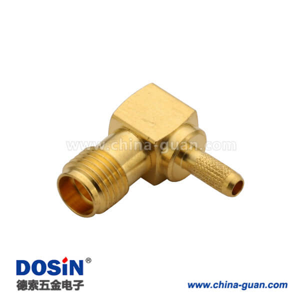DOSIN-806-1001 sma 連接器母頭彎式壓接同軸線纜 RG400