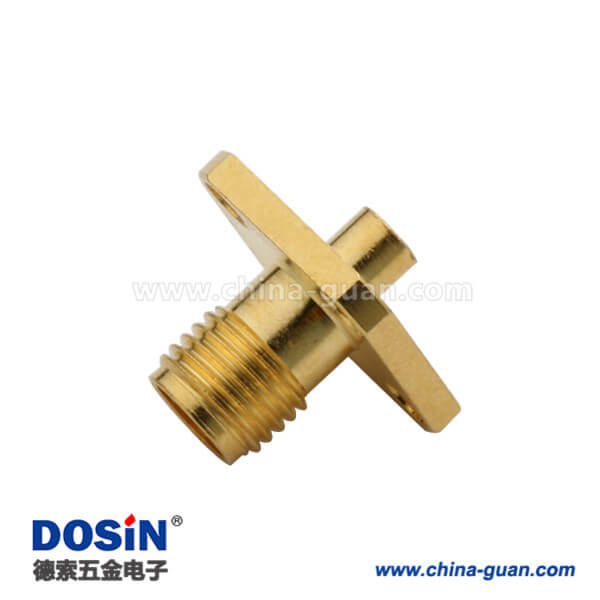 DOSIN-806-1004 sma 連接器 母頭4孔方形法蘭座 同軸線纜UT141