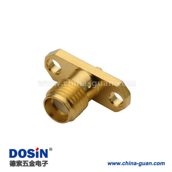 DOSIN-806-1024 sma法蘭盤直式2孔鍍金母頭面板安裝