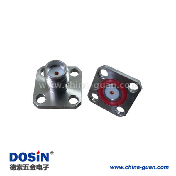 DOSIN-806-1049 SMA防水連接器樹脂灌膠四孔法蘭盤直式母頭面板安裝有線電視頭