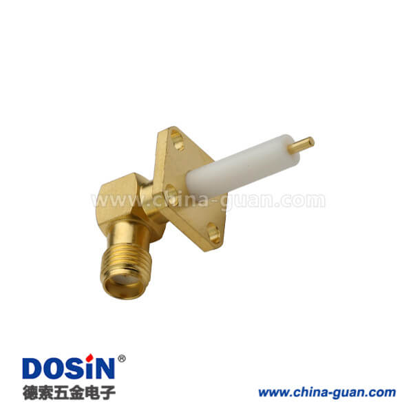 DOSIN-806-1057 SMA4孔鍍金法蘭面板安裝接頭延長鐵氟龍連接器