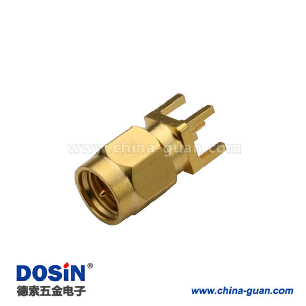 DOSIN-806-1065 SMA穿孔式直頭帶公針插頭鍍金連接器