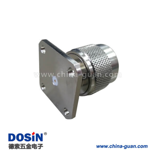 DOSIN-805-1037 n頭直式公頭法蘭盤型4孔射頻同軸連接器