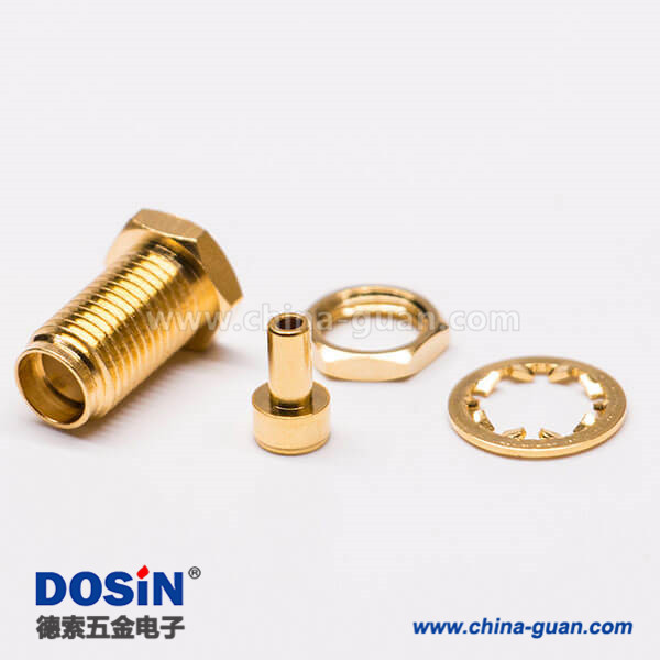 DOSIN-806-0219 SMA接頭焊接穿墻式SMA母頭接RF1.13