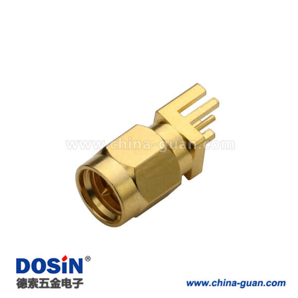 DOSIN-806-1070 SMA板緣卡板式公頭180度插頭鍍金接PCB板