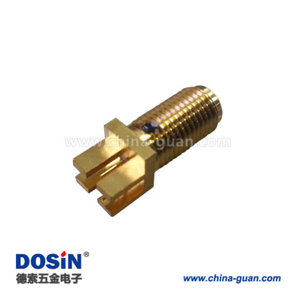DOSIN-806-1076 SMA母頭卡板直式前穿墻接2mm電路板樹脂灌膠PCB連接器