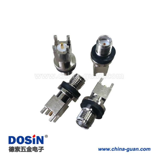 DOSIN-806-1077 SMA直插式母頭穿孔鍍鎳帶EMI襯墊SMApcb連接器