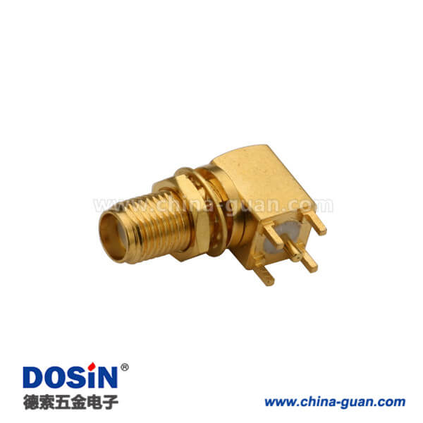 DOSIN-806-1081 SMA彎式穿墻式母頭連接器SMApcb接板板連接器