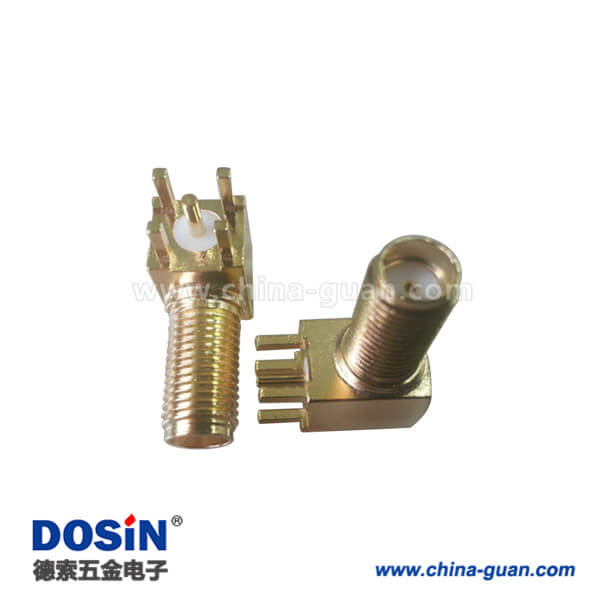 DOSIN-806-1086 SMA接頭90度加長彎式母頭接pcb板插座