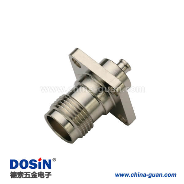 DOSIN-802-1022 tnc連接器4孔法蘭安裝盤直式焊接ut085同軸線纜