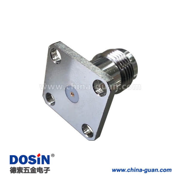 DOSIN-802-1033 tnc4孔方形法蘭射頻同軸連接器面板視頻接頭母頭