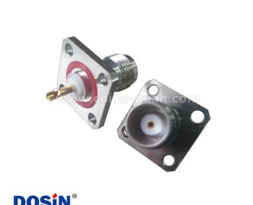 tnc連接器母頭面板安裝4孔方形法蘭直式焊接