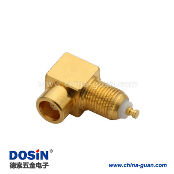 DOSIN-809-1023 mcx連接器母頭彎式穿墻面板安裝有線電視連線接頭