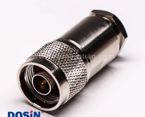 2 N型射頻連接器直式公頭螺母鎖緊接線