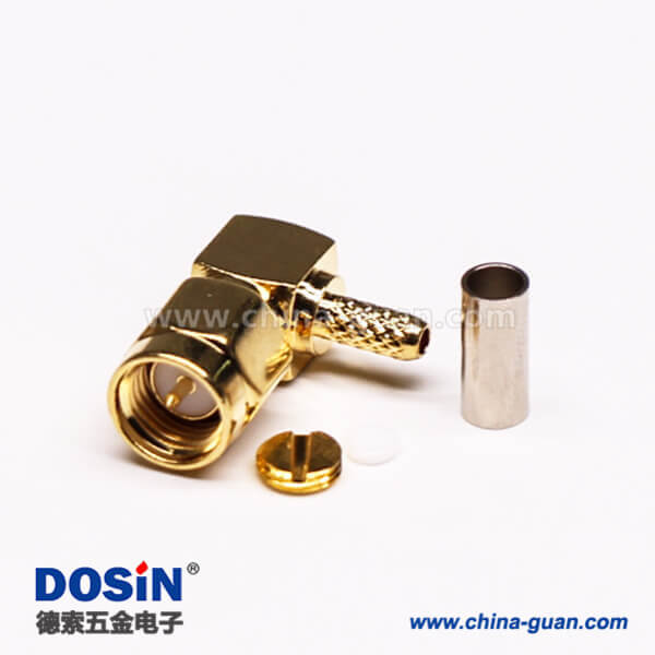 22 SMA公頭轉接線90度彎式壓接接同軸線纜