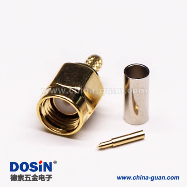 25 SMA公頭接線直式180度壓接接同軸線纜